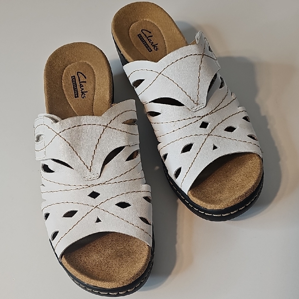 Clarks Women's White Sandals